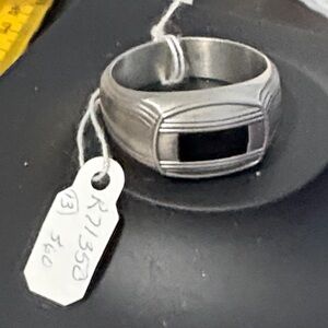 Men’s CB Brand Silver Ring with Black Stone size 13